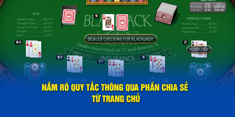 Nắm rõ quy tắc chơi blackjack